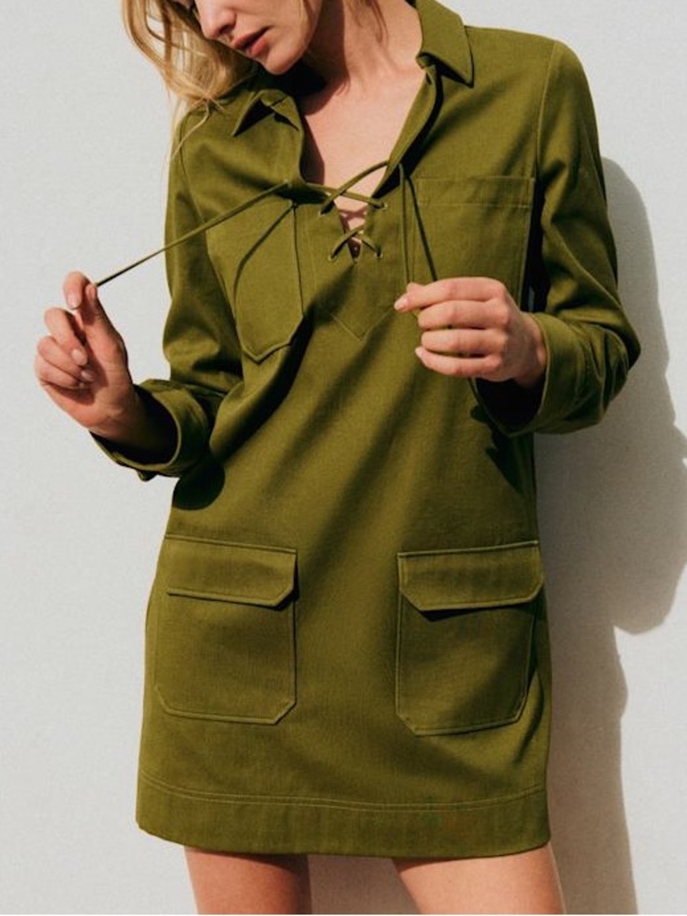 SEZANE Elaia Dress in Olive Size FR 36 Size US 4
